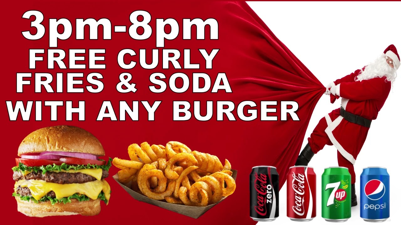 Free Curly Fries and Soda with ANY Burger or Philly Cheese Steak Broad Nosh Bagel Deli Catering NYC