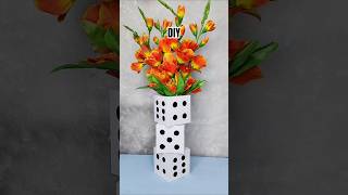 Dice Flower Vase | Best Out of Waste DIY #shorts #craftoriapriya
