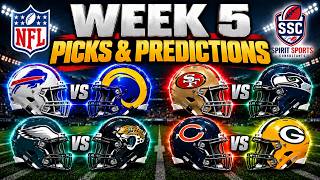 NFL Week 5 Picks & Predictions for ALL GAMES | Best Bets, Upsets & Score Forecasts