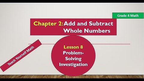 Problem Solving Investigation