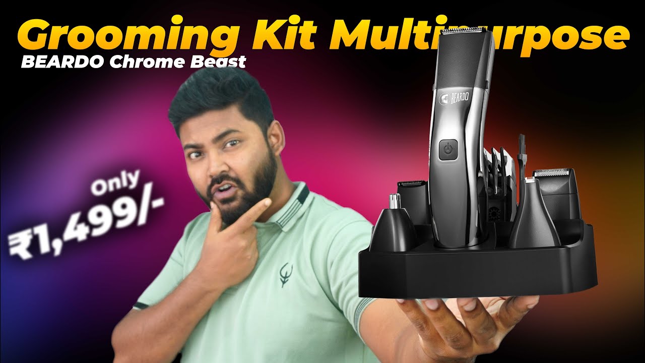 Beardo Chrome Beast 8-in-1 Multipurpose Trimmer | 40 Length Settings ...