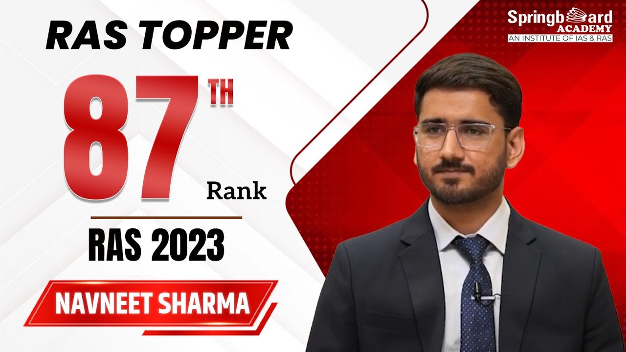 Mr. Navneet Sharma | RAS-2023 | Rank-87 | Mock Interview | SpringBoard Academy