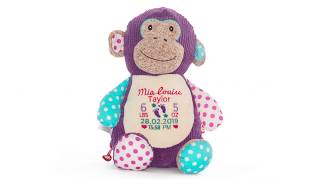 Harlequin Purple Bunny Being Lovingly Embroidered