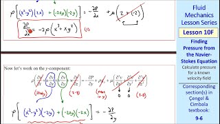 Fluid Mechanics Lesson 10F: Finding Pressure from the Navier-Stokes Equation