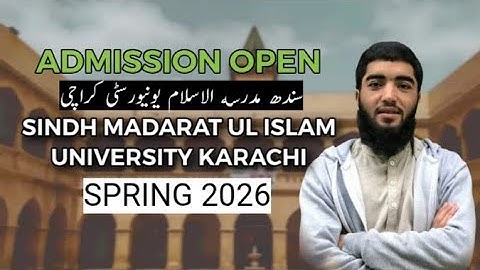 Admission Open in Sindh Madrasatulislam university Karachi spring 2026
