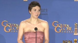 Maggie Gyllenhaal in the 72nd Golden Globes Press Room