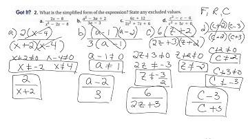Section 11.1- Simplifying Rational Expressions