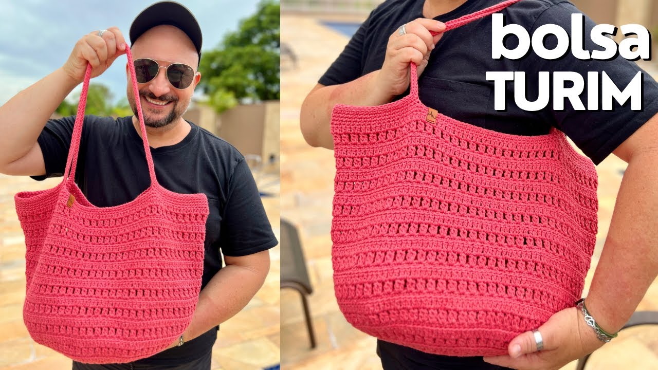 BOLSA DE CROCHÊ - BOLSA TURIM - LINDA E FÁCIL DE FAZER, VC VAI AMAR!!!
