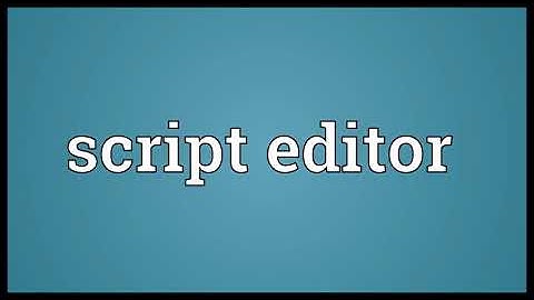 Script editor Meaning