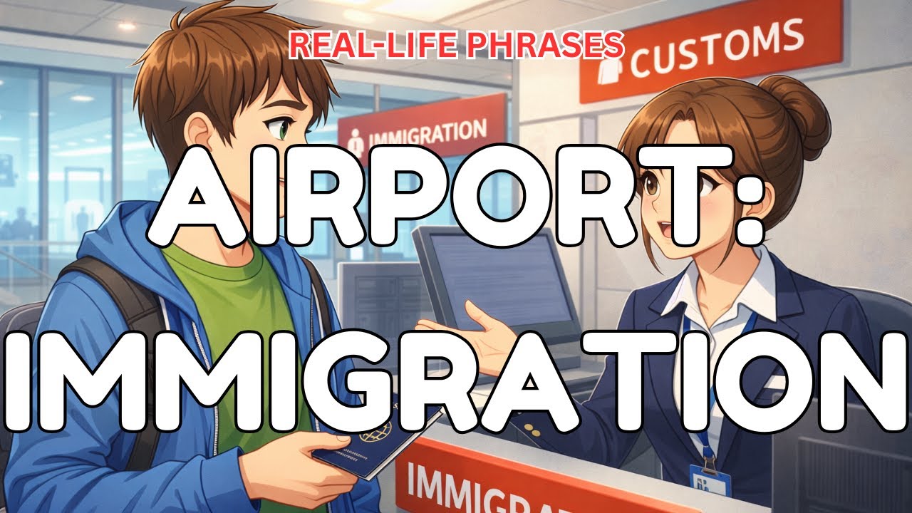How to Pass Immigration & Customs in English (Beginner) | Easy English Conversation