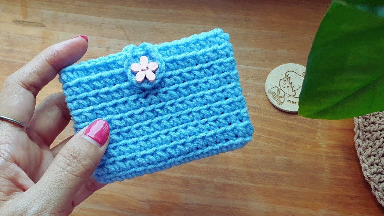 How to Crochet Cardholder Pouch Step by Step | Crochet Gift Ideas | ViVi Berry DIY