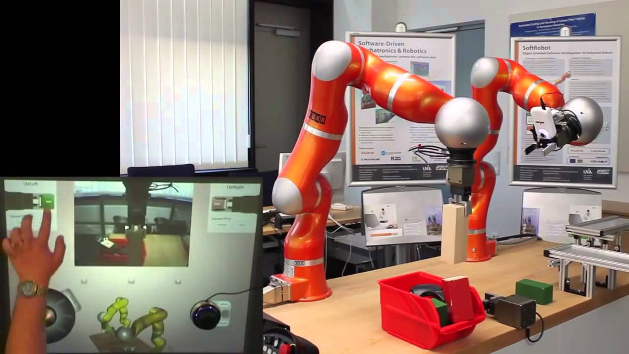 Tele-operation using two KUKA Lightweight Robots and MS Surface
