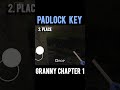 GRANNY 1 Padlock key 🗝 All Place #shorts #granny1 #gaming #horror #padlock #key #dvloper