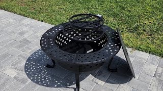 PaPaJet 36 Inch Fire Pit with 2 Grills, Outdoor Wood Burning with Lid Backyard Patio (Review)