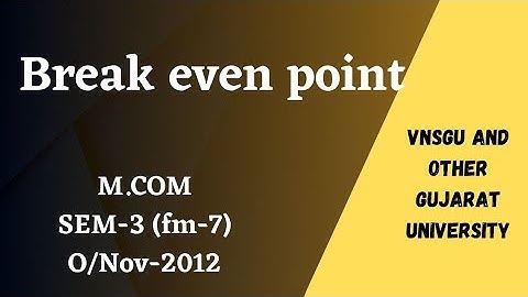 Break even point analysis (BEP) | Short question| Account | M.Com | A/C-7