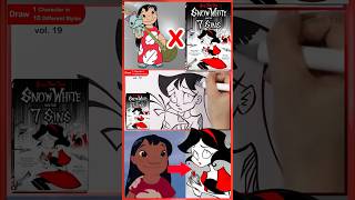 Lilo & Stitch but as a HORROR? Draw Lilo in Scary Fairy Tales Style Art Challenge | Mei Yu