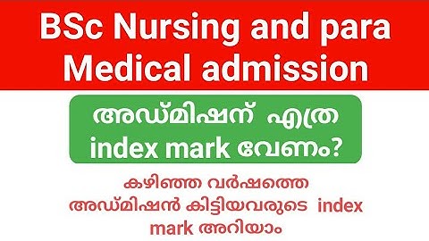 LBS nursing and para Medical admission 2023 | Nursing അഡ്മിഷന് വേണ്ട +2mark | index mark calculation
