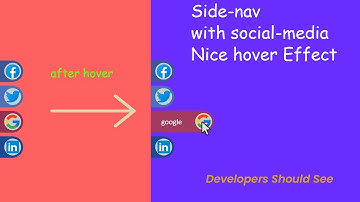 Nice Social Media In Side Navigation Bar Hover Effect | Easy
