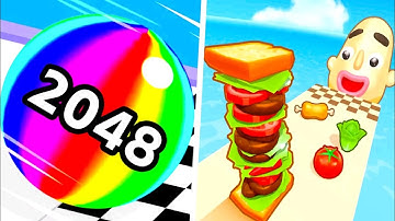 Ball Run 2048 Vs Sandwich Runner - All Level Gameplay Android,iOS - MEGA NEW APK UPDATE AndroidGame
