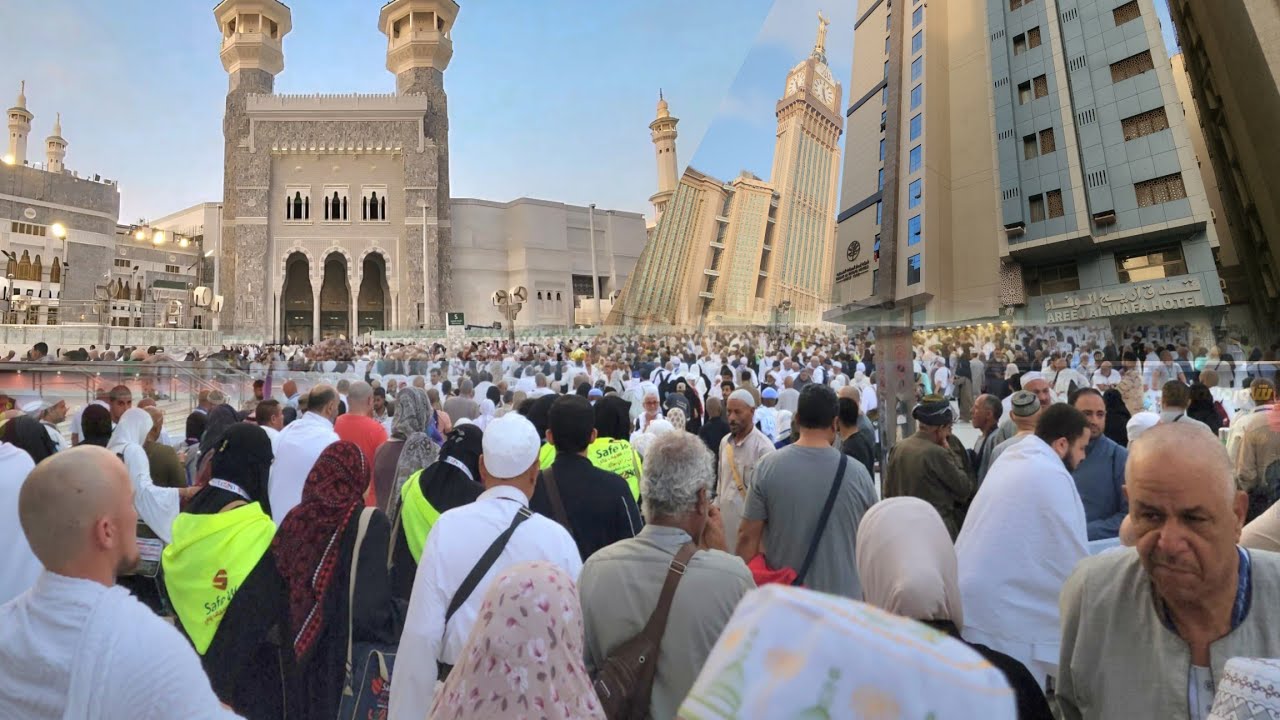 شاهد أجواء شارع ابراهيم الخليل وزحمة المسجد الحرام  قبل رمضان 