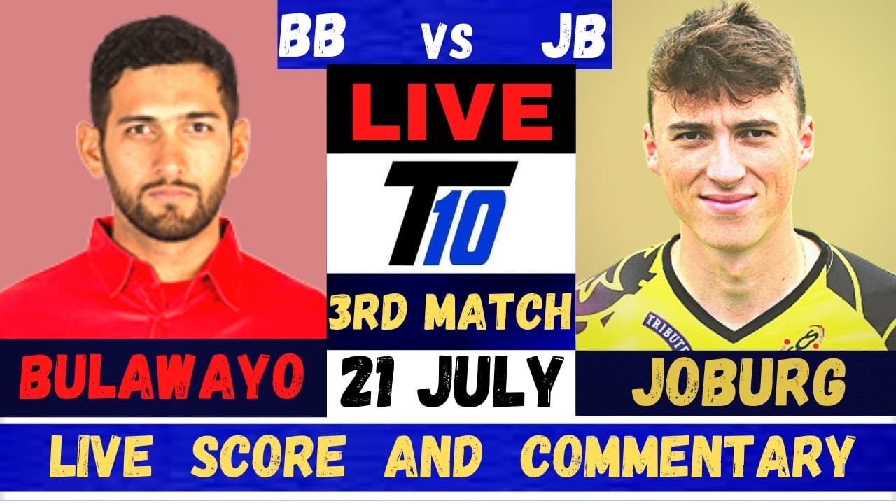 Live JB vs BB Joburg Buffaloes vs Bulawayo Braves Live 3rd T10 Match Zim Afro T10 League 2023