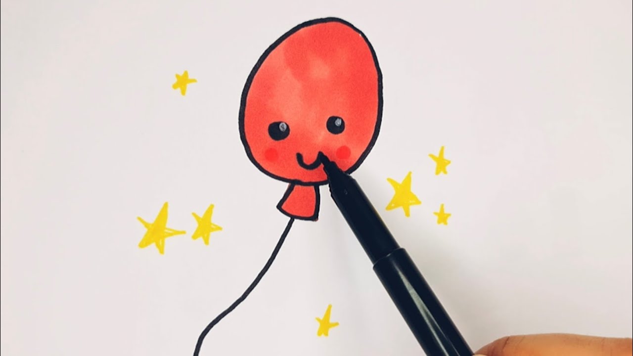 Drawing a flying balloon ✏️🎈 | Step by step