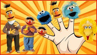 Sesame Street Finger Family Nursery Rhyme Song Elmo Cookie Monster Big Bird
