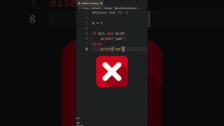 DONT USE ❌and❌ OPERATOR - Python Tricks ? 2