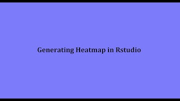 How to generate a heatmap in Rstudio