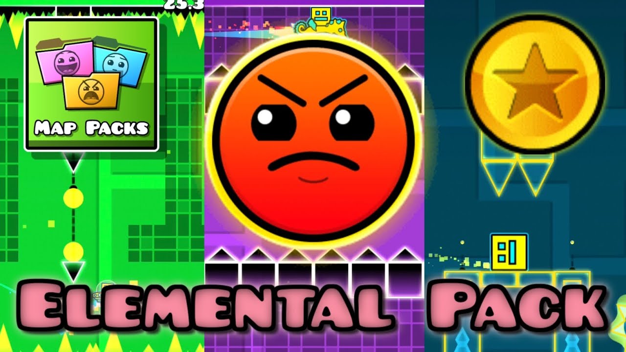 "Elemental Pack" Complete | Geometry Dash (Map Packs)