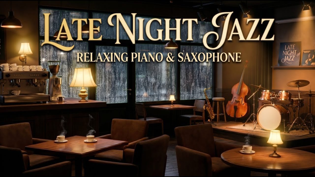 Soft Smooth Jazz Lounge ☕ Calm Rain Sounds and Warm Piano for Evening ...