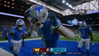 Jared Goff NICE Throw Under Pressure + Amon-Ra St. Brown CRAZY Touchdown Catch!!!