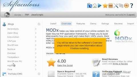 How to install MODx from Softaculous