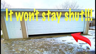 My garage door keeps bouncing back up! Won't stay shut! Here's what will fix it!