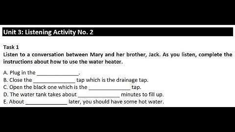 Unit 3: Listening Activity No.2