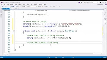 Intro to C#: Chapter 6, Part 3: Parallel Arrays