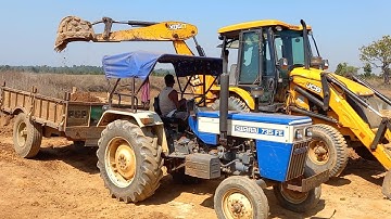 JCB 3dx Backhoe Machine Making Pond With Swaraj and Johndeere Tractors | Jcb and Tractor Cartoon