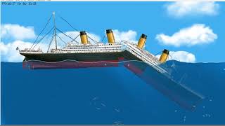 Titanic Ship sinking in floating sandbox 