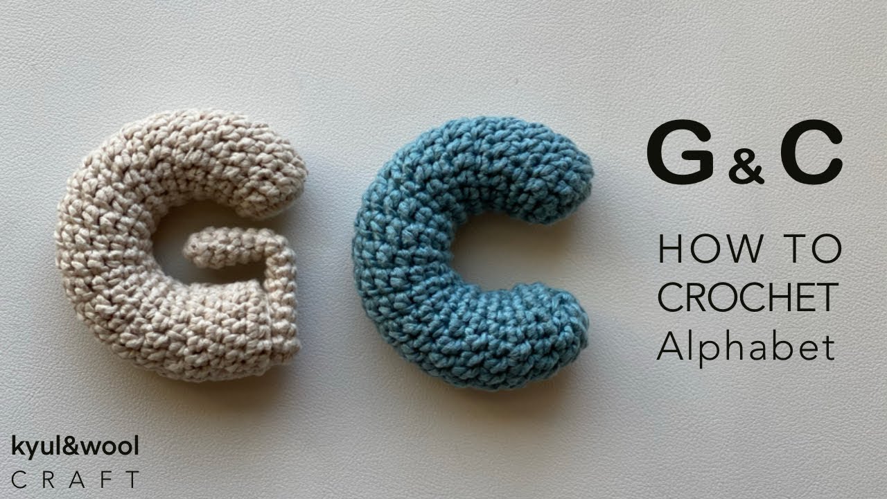 코바늘 알파벳 G & C 를 통통하게 만들어봐요/코바늘 패턴보면서 쉽게 만들어요-How to crochet Alphabet G & C