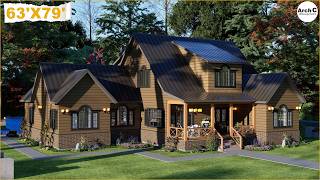 Luxurious 4-Bedroom Modern Farmhouse Tour | Two-Story House Plan
