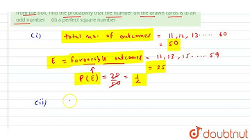 Cards\nnumbered from 11 to 60 are kept in a box. If a card is drawn at random from\nthe box, fin...
