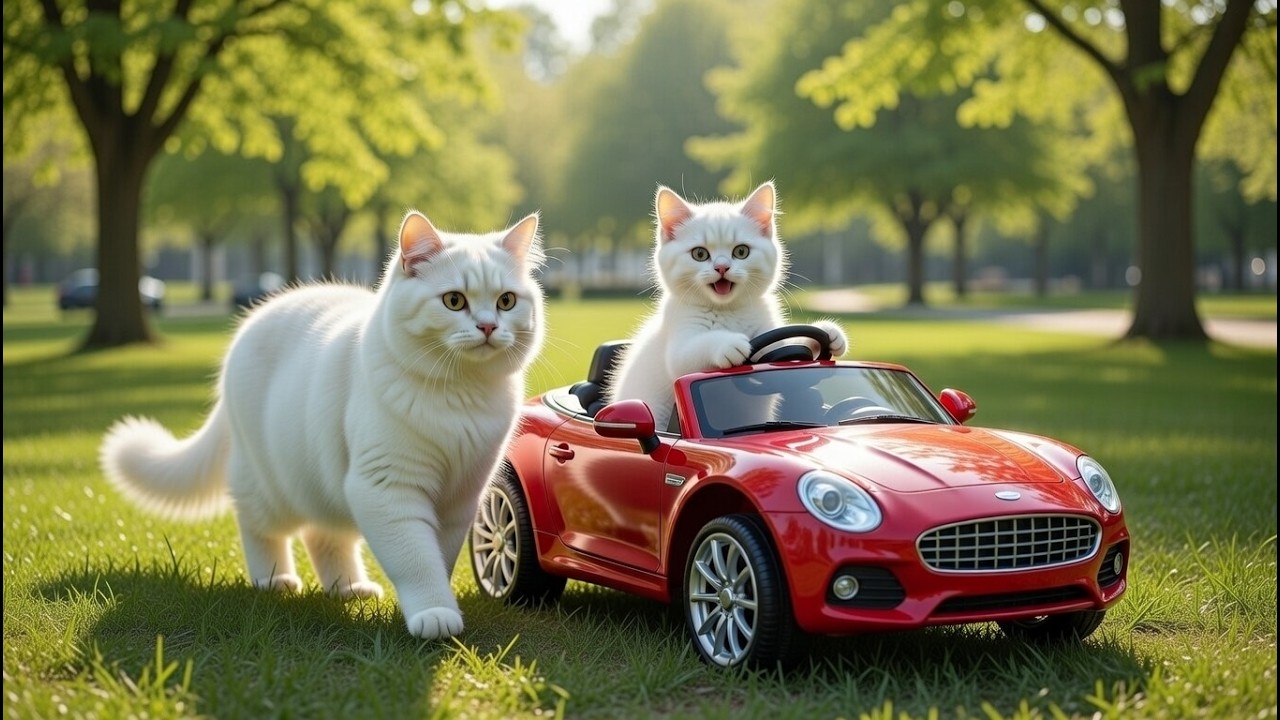 Mama Cat Builds an AMAZING Toy Car for Her Kitten – You Won’t Believe This! 🐾🐱🚗💛