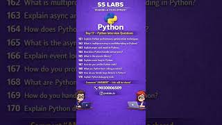 Python Interview Questions Day 17 | Advanced Python | SS LABS | #Shorts