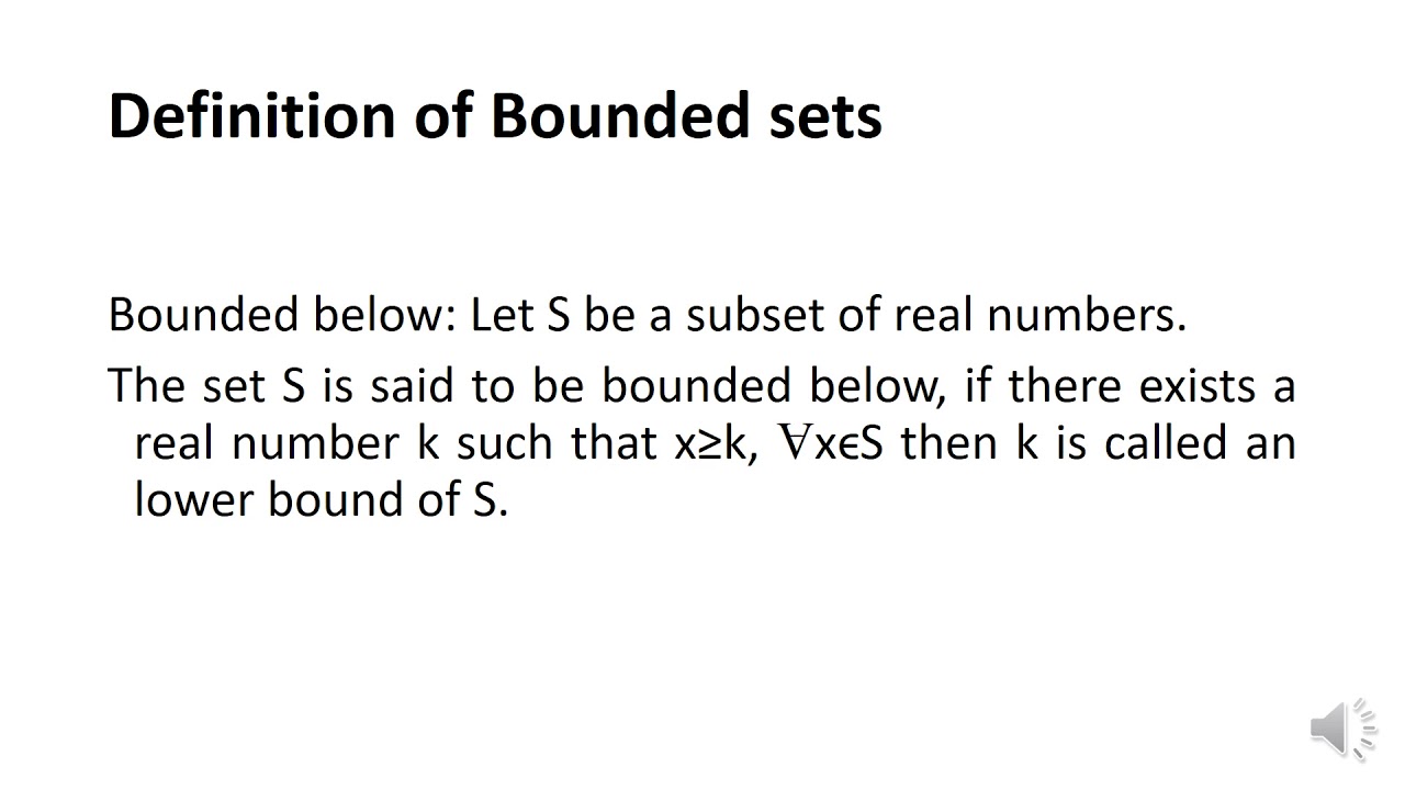 Real line, Bounded sets Session - YouTube