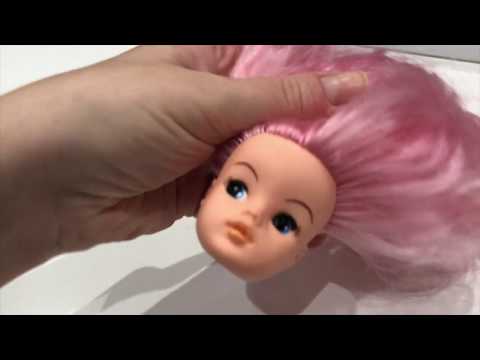 Wie ein Sindy Puppenkopf mit Mohair (oder Alpakahaar) reroot.