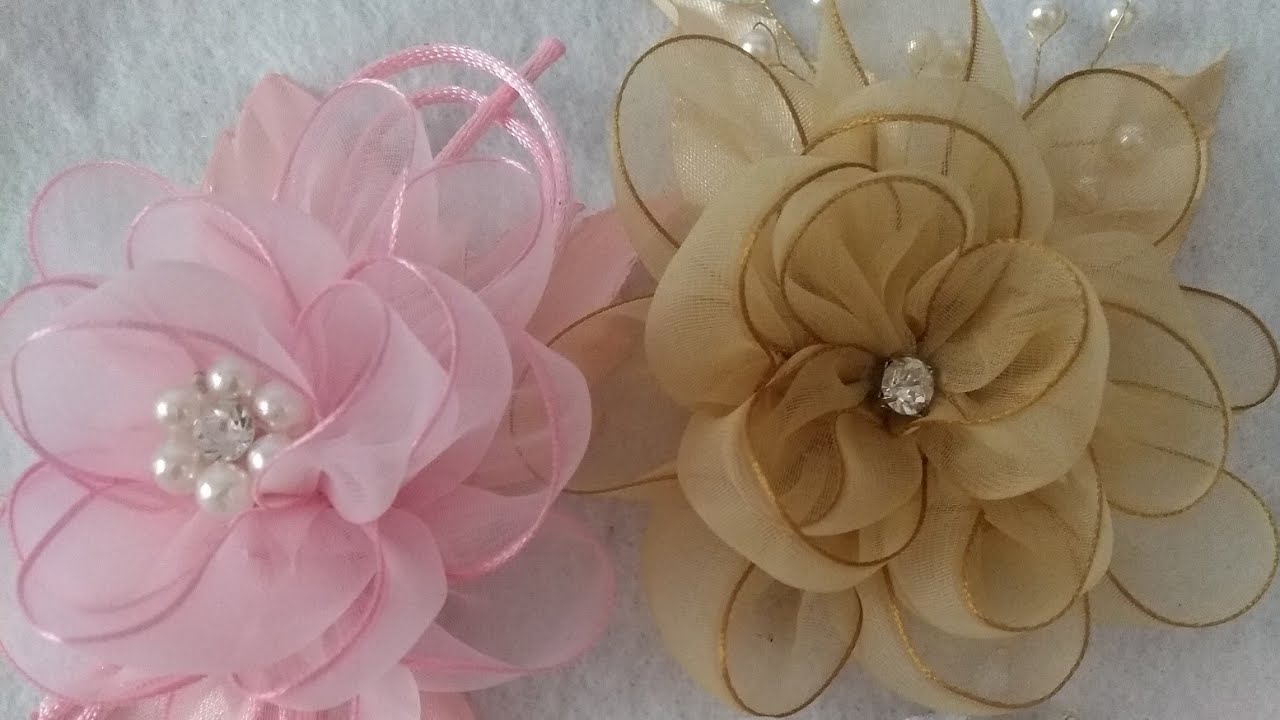 Arranjo de fita para daminhas. tsvety flowers diy