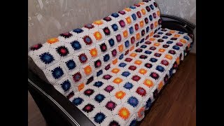 Вязание крючок.Плед крючком из квадратных мотивов. Крючок для начинающих 2019. Вязание крючок.Плед крючком из квадратных мотивов. Крючок для начинающих 2019.