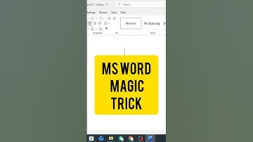 Ms word magic trick #shorts #msword #frelancer #excel