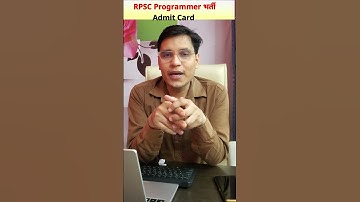 RPSC Programmer Exam Admit Card | RPSC Programmer Vacancy 2024 | Programmer exam latest update