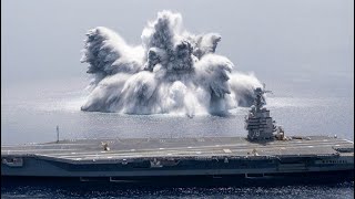 บึมสนั่นกลางทะเล นาทีสหรัฐฯ ทดสอบความแกร่งเรือรบ screenshot 5